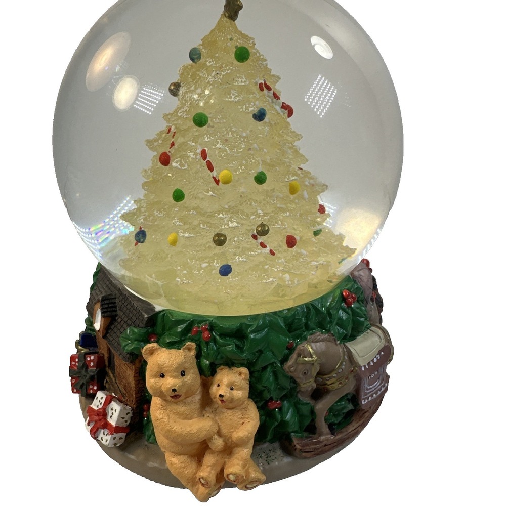 Vintage Decorating Christmas Tree LIghted Musical Water Large Snow Globe EVC